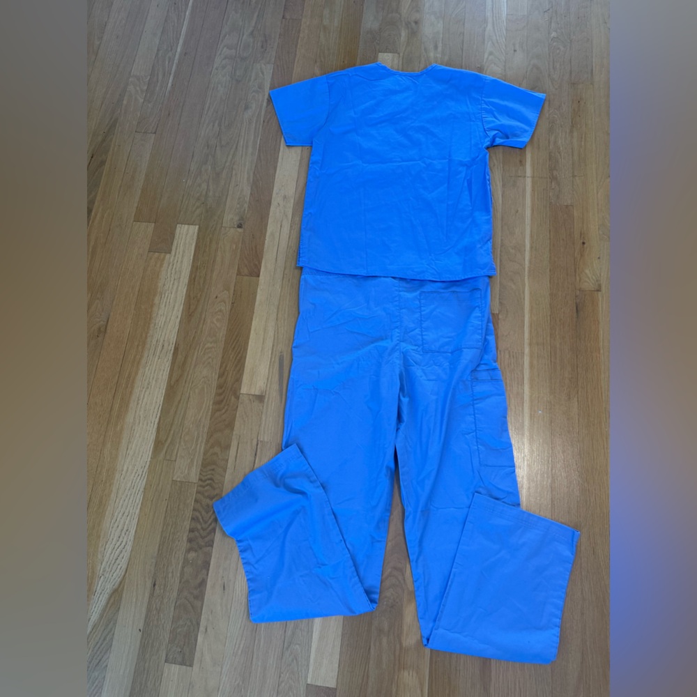 WonderWink WonderWORK Scrub Set - Ceil Blue - XXS Top / XS Tall Pants - Picture 7 of 10